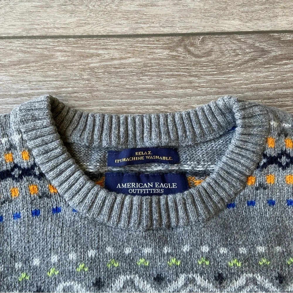 American Eagle Outfitters Fairisle Crew Neck Ugly Sweater - Picture 2 of 11